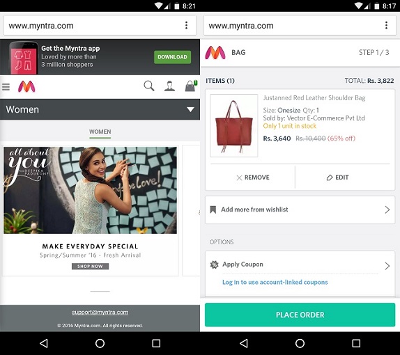 Myntra download for windows 10